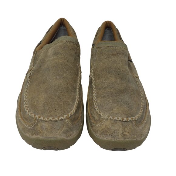 Twisted X Brown Leather Work Slip On Driving Moc Loafers main image 5